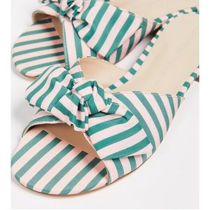 Cupcakes & Cashmere Yazia Striped Pink Bow Slide